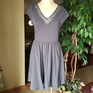 NWT Lauren Conrad Lace Sleeve Dress Gray S